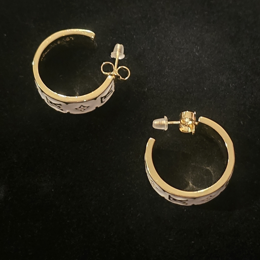Gold and White Designer Earrings - Picture 6 of 13
